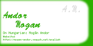 andor mogan business card