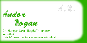 andor mogan business card